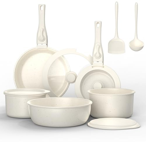 Batterie de Cuisine Antiadhésive Induction Tous Feux 13 Pièces Shebinjiesy | Poêles et Casseroles, Poignée Amovible, Compatible lave-vaisselle/Fours, Sauteuse 26 CM, Poêle 20/26 CM, Casserole 18/20 CM