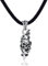 DonDon Herren Lederkette Leder Halskette 50 cm mit Edelstahl Anhänger Style Totenkopf