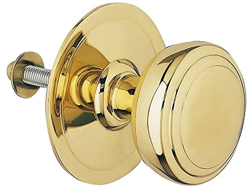 Amig - Pomo Mod 12 Dorado Redondo de Latón Macizo Pulido para Puertas Exteriores de Entrada - Diámetro Tirador Ø70 mm · Altura 68,5 mm - Fácil de Instalar Incluye Tuerca de Fijación