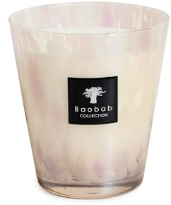 Baobab Max 16 Pearls White Kerze, Kerzenwachs, 16cm, 16x10x16 cm