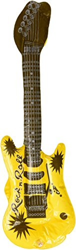 1 x Fancy Dress Rock N Roll Party Inflatable Neon Coloured Guitar Yellow [Toy]