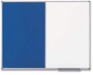 Nobo Kombitafel Classic magnetisch/Filz Aluminiumrahmen 120x90cm weiß/blau