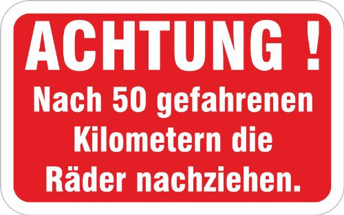 Aufkleber Reifen Winterreifen Radmuttern Räder nachziehen nach 50 km 1000 Stück