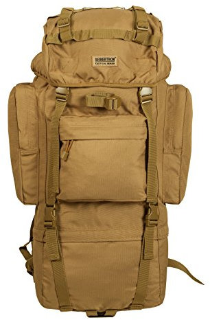 Seibertron klassisch Serie Wache 65L Innenrahmen Packung Wasserabweisend Handliche Reiserucksack (Khaki)