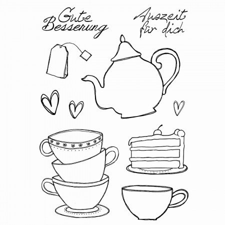 Stempel Clear, Tee / Kaffee, A7, 10 - teilig, transparent