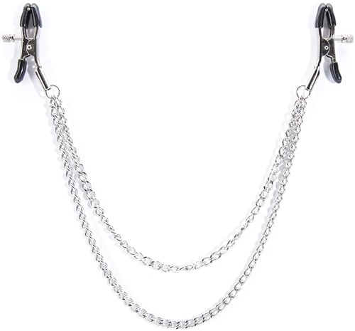 Lovehoney Bondage Boutique Adjustable Nipple Clamps Adult Kit for Couples | Crocodile Clips with PVC Tips, BDSM Bondage Role Play Accessories, Erotic Nipple Toys for Couples