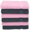 Betz Lot de 6 Serviettes de Toilette Palermo Taille 50x100 cm 100% Coton Couleur Anthracite et Rose