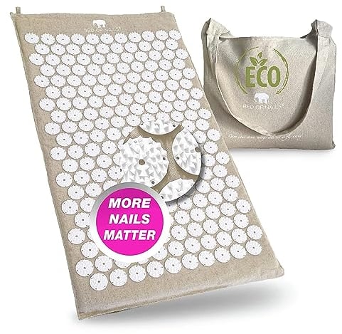 BED OF NAILS ECO Acupressure Mat Cushion Pillow Strap, Made with Eco-Friendly Materials (ECO Mat)