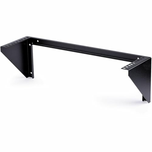 StarTech.com 3U Wall Mount Patch Panel Bracket - 19 in - Steel Vertical Patch Panel Mounting Rack for Networking Equipment (RK319WALLV) , Black