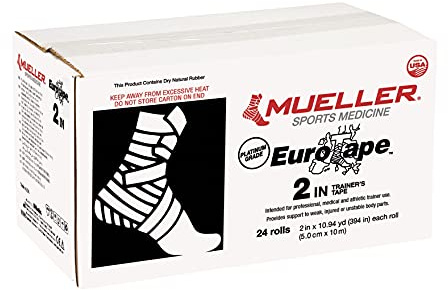 MUELLER Eurotape Platinum Grade, Premium Sporttape, weiss, 5.0cm x 10.0m, 24 Rollen