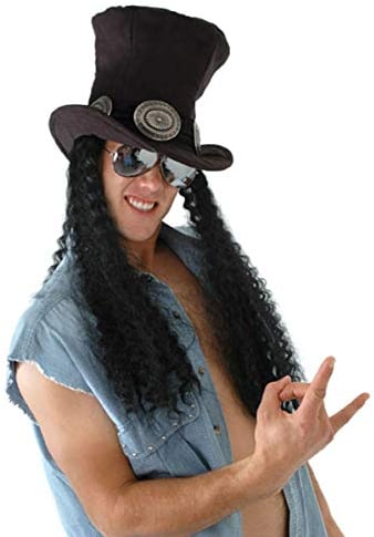Elope Superstar Hardrock Hut mit Haarteil - Einheitsgröße