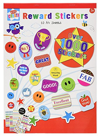 Anker Kids Create, Arts & Crafts, 10 A4 Sheets Reward Sticker Pad, Assorted, 29.7x21x2 cm
