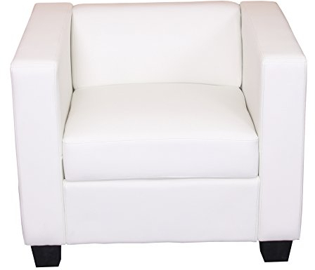 Mendler Sessel Loungesessel Lille - Kunstleder, weiß
