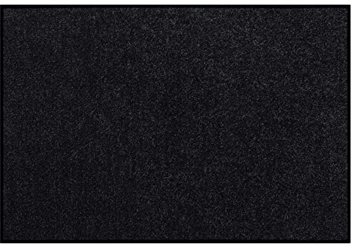 Salonloewe Fußmatte waschbar Schwarz 50 x75 cm Fußabtreter Sauberlaufmatte Eingangs-Matte unifarben rutschfest
