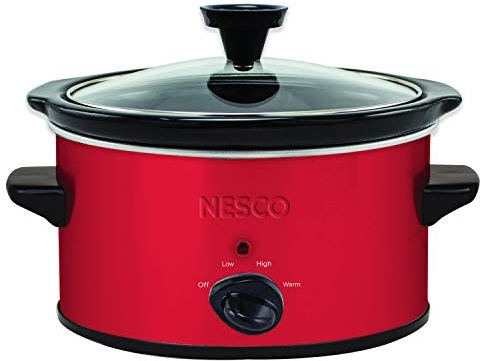 Nesco sc-150r 120 W 1.4L Black, Red Slow Cooker – Slow Cookers (120 W, Rotary, Black, Red, Glass)