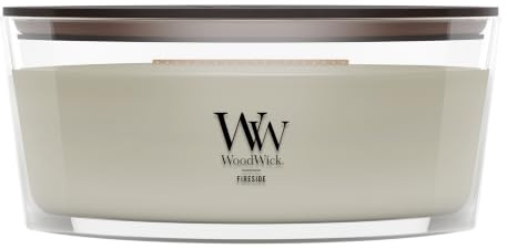 WoodWick Fireside Holiday Candle Gifts for Women and Men, 16 oz Ellipse Candle with Crackling Wick