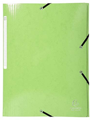 Exacompta 55823E Premium Einschlagmappe Iderama. Aus beschichteten Colorspan-Karton DIN A4 mit 2 Gummizügen und 3 Klappen Limonengrün Sammelmappe Dokumentenmappe