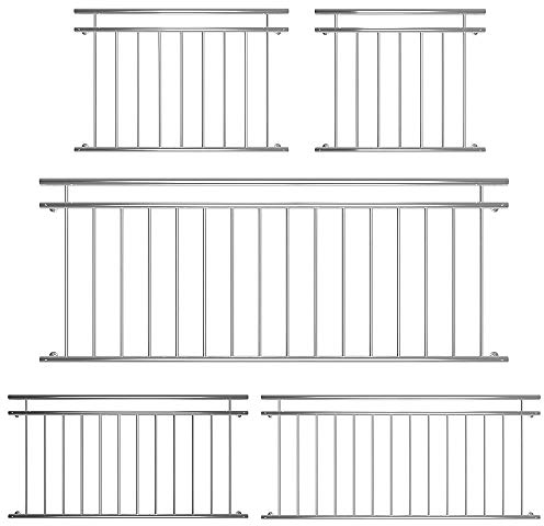 Melko Terrassengeländer 90 x 156 cm Balkongeländer Edelstahl V2A Fenstergeländer Geländer französischer Balkon