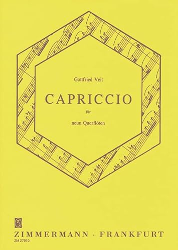 Capriccio: 9 flutes (1 Piccolo/7 flutes/1 altoflute in G). Partition et parties.