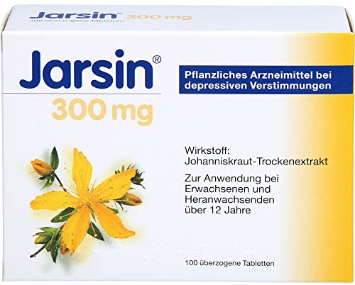 Jarsin 300 mg bei leichten depressiven Verstimmungen | pflanzlicher Stimmungsaufheller mit Johanniskraut-Trockenextrakt | für Erwachsene und Heranwachsende ab 12 Jahren | 100 überzogene Tabletten