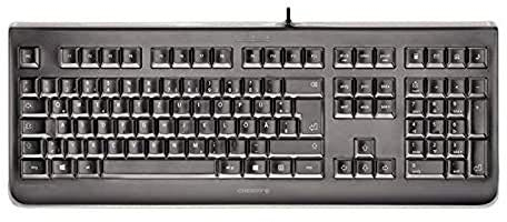 CHERRY KC 1068, Deutsches Layout, QWERTZ Tastatur, leicht desinfizierbare, wasserdichte kabelgebundene Tastatur, flüsterleiser Tastenanschlag, Schwarz