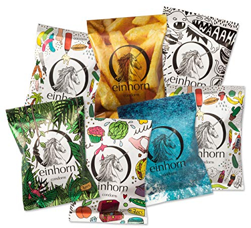 einhorn Kondome - 49 Kondome Jahresvorrat - Standardgröße 54 mm - vegane, hormonfreie Verhütung ohne Chemie - natürlicher Gleitfilm - nachhaltig und sicher