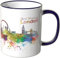 WANDKINGS® Tasse, Schriftzug Good Morning London! mit Skyline - LILA