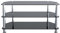 AVF Glass Corner TV Stand - 100cm Wide - Glass And Silver Chrome Metal Legs TV Floor Stand Unit - Gloss Black Safety Glass Shelves - Open Storage - Ideal For Corners - SDC1000 (Up to 50 TVs)