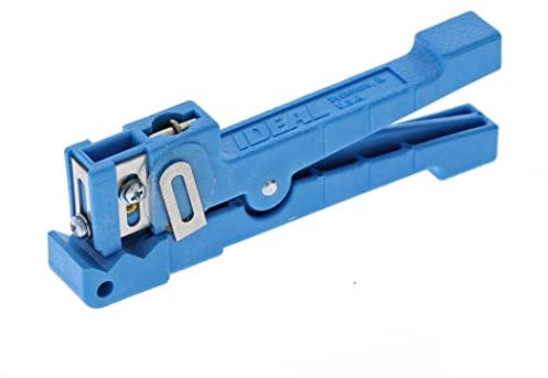 IDEAL Industries, Inc. 45-163 Ringer Adjustable Blade Cable Stripper, Cable Stripping Tool for 1/8 in. - 7/32 in. O.D. Cable, Blue, 1 Stripper