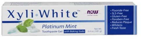 Now Foods XyliWhitePlatinum Mint Toothpaste Gel w/Baking Soda - 6.4 oz. 3 Pack by NOW