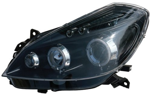 AUTO-STYLE Satz Scheinwerfer kompatibel mit Renault Clio III 2005-2007 - Schwarz - inkl. Standlichtringen