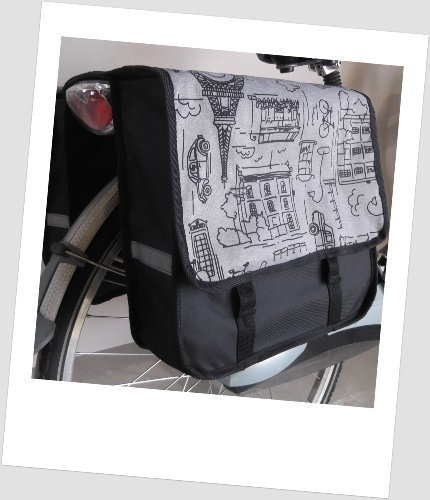 Kinder-Fahrradtasche Joy Satteltasche Gepäckträgertasche Fahrradtasche 2 x 5 Liter Farbe: 01 City Graphit