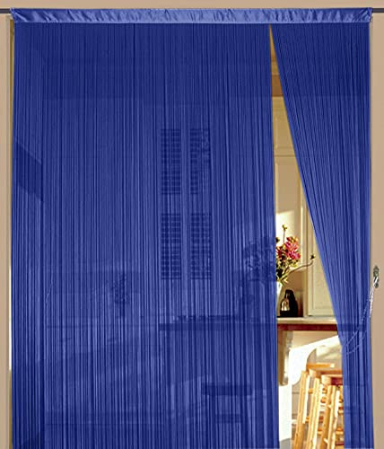 Kaikoon Fadenvorhang Blau 90 cm x 240 cm (BxH) B1 schwer entflammbar Messebau & Events