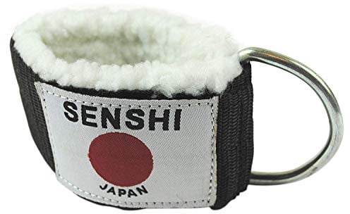Senshi Japan Fur (White) Weight Lifting Ankle Straps/Wrist Straps - Versatile Gym Essential Premium Comfort Durability, Multi-Functional, Trusted By UK Athletes