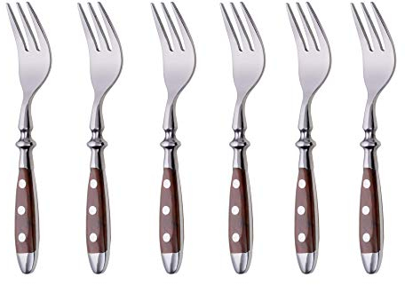 GRÄWE Nürnberg Lot de 6 fourchettes à dessert forgées Marron