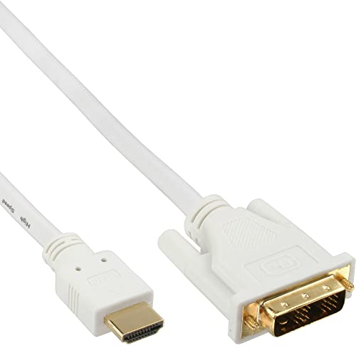 InLine 17663U HDMI mâle vers DVI câble 18 Plus 1 connecteur (3 m) blanc / or