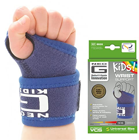 Neo-G Kids Wrist Support for Joint Pain, Sprains, Strains, Instability, Juvenile Arthritis - Adjustable Compression Hand Support Right Hand or Left Hand – Class 1 Medical Device