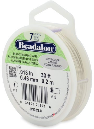Beadalon 9.2 m Reel 0.46 mm Diameter 7 Strand Wire, Silver