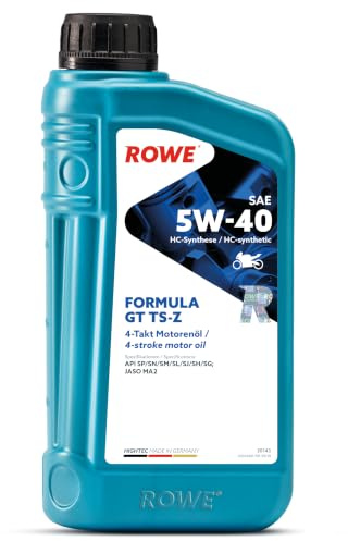 ROWE HIGHTEC Formula GT SAE 5W-40 TS-Z, 1 Liter, HC-Synthese-Motorenöl | HC-Synthese-Motoröl für 4-Takt-Motorräder mit Ölbadkupplung, Art. Nr. 20143