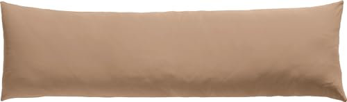 REDBEST Seitenschläferkissenbezug Single- Jersey San Francisco, braun Größe 40x140 - weiche Qualität, bügelfrei, praktischer Reißverschluss, 100% Baumwolle