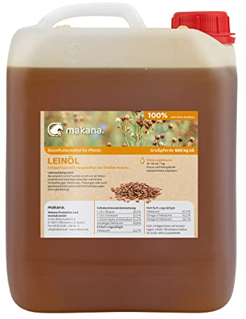 Makana Leinöl für Tiere, kaltgepresst und 100% rein, 5000 ml Kanister