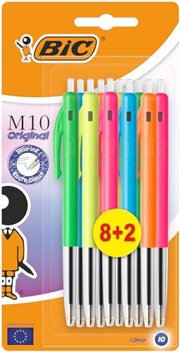 BIC M10 Clic - Bolígrafo retráctil multicolor (10 unidades)