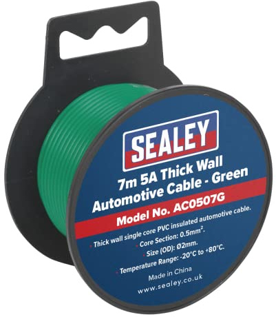 Sealey AC0507G Automotive Cable Thick Wall 5A 7mtr Green