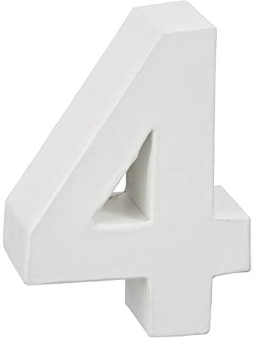GLOREX Papp-Zahl 4, FSC Mix, Weiß, 10 x 7 x 3,5 cm
