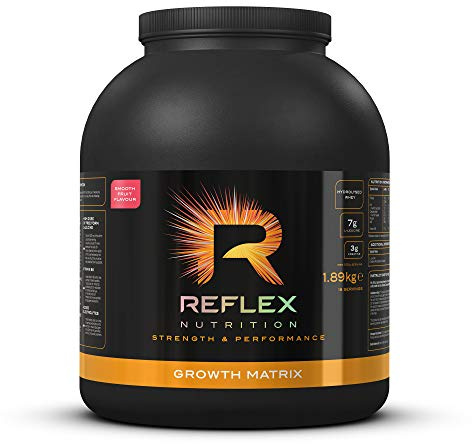 Reflex Nutrition Growth Matrix Post Workout Recovery Powder, 38g Protein, BCAAs & Creapure Creatine (Smooth Fruit, 1.89kg)