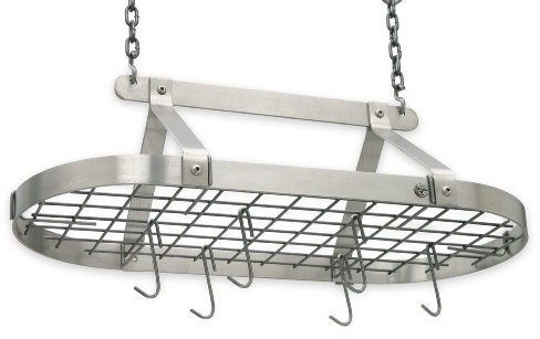 Enclume Décor Classic Oval Ceiling Pot Rack, Stainless Steel