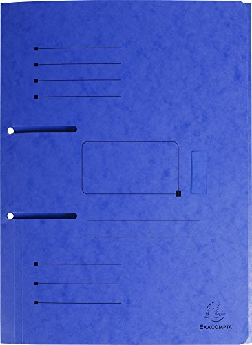 Exacompta 447002E Aktenmappe aus Manila-Karton (mit Beschriftungsfeld, 225g, 3 Klappen, DIN A4, 21 x 29,7 cm) blau