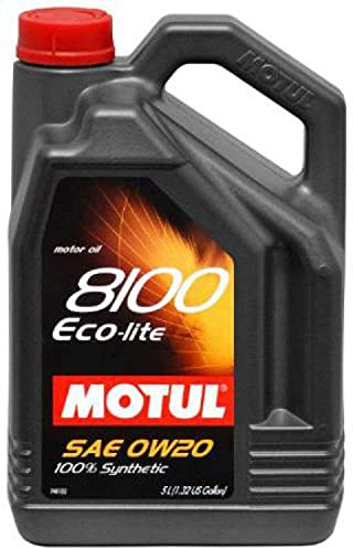 Motul 104983 Motoröl 8100 Eco-lite 0W-20, 5 L, Brown