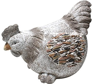 Kynast Garden Deko Gartenfigur Henne 31cm Echte Handarbeit Steinoptik Huhn