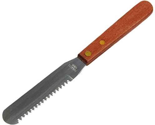 Chef Craft Select Stainless Steel Cut and Spread Knife, 4 inch blade 8 inches in length, Wood Handled